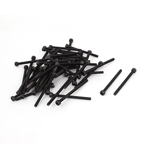 uxcell M3 x 40mm Alloy Steel Hex Bolt Socket Head Cap Screws Black 50 Pcs