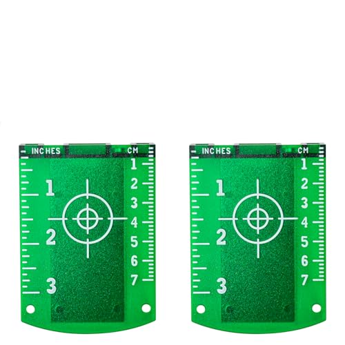 VGECEE 2 Stück Laser Zieltafel Magnetische, Zielplatte Laser Zielscheibe Karte Doppelskala Lasers Zieltafel Grüne Laser Zielplatte für Ausrichtungslaser Linienlaser Kreuzungslaser Lasermessgerät