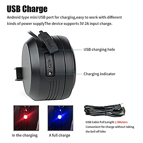 Electric Bike Bell Alarm Horn Waterproof With Remote Controller Anti-Theft Vibration Alarm Bike Horn With Usb Rechargeable Function For Mountain Bike | Road Bicycle | Scooters Etc #TOP1