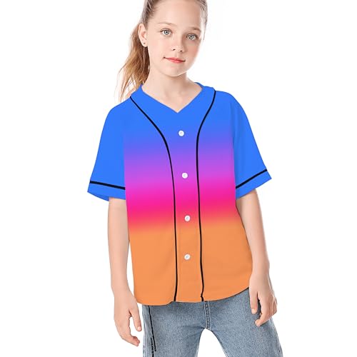 Image of Yuji Itadori Kids Baseball Jersey Button Boys Short Sleeve T-Shirts Hip Hop Fashion Casual Sports Solid Color Shirt