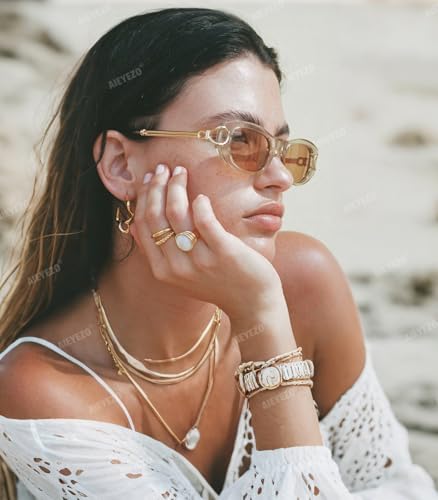 AIEYEZO Retro Sunglasses for Women Fashion Oval Frame Sun Glasses 90s Vintage Designer Shades3
