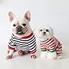 Hdwk&Hped Soft Cotton Dog Pajamas for All Seasons, Striped Solid Pet Bottoming Jumpsuit for Small Dog Cat Puppy 3 Styles (Christmas Style 2-Pack, #4) #3