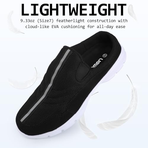 riemot Mules for Women Men Slip On Shoes Breathable Mesh Open Back Loafers Indoor Outdoor House Slippers Casual Closed Toe Clogs Comfort Lightweight Walking Shoe US6-12（Full & Half Sizes）4