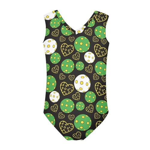 Image of Girls Cartoon Pattern One-Piece Swimsuits Sport Racer Swimwear Beach Bathing Suit, Size 5-14