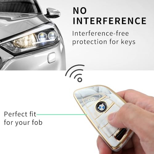 Image of Keyzone TPU car Key Cover Compatible for BMW X1, X3, X6, X5, 5 Series, 6 Series, 7 Series 4 Button smart Key (Type2)