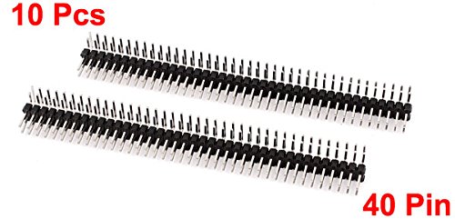 sourcing map 10 STÜCKE 40 Stift 2,54 mm Zweireihige Recht Winklige PCB Stift Leiste mit Stift Leiste