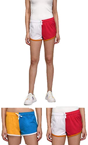 Image of KOTTY Cotton Lycra Multicolored Solid Women Night Short - Pack of 2