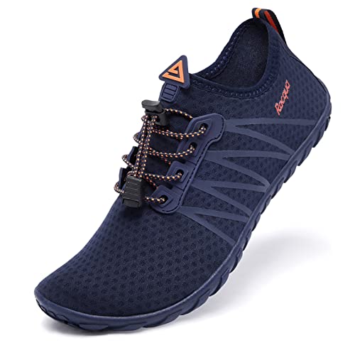 Racqua Wasserschuhe Schwimmen Strand Pool Meer Aqua Schnell trocken rutschfeste Schuhe Atmungsaktive Boot Tauchen Neoprenanzug Kajak Nass Segeln Schuhe für Männer & Frauen Marine 42