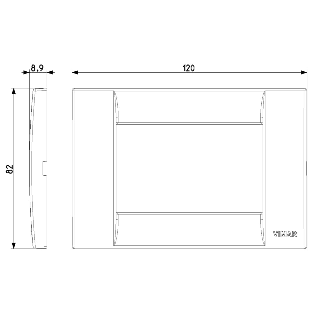 Vimar Idea 0T16743.16 Placca Classica 3 moduli in tecnopolimero, 10 pezzi, nero