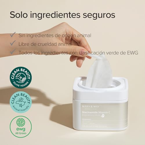 Mary&May Mascarilla Iluminadora de Niacinamida y Vitamina C | 30 Unidades | Mascarilla Facial Coreana Diaria | Hidrata, Mejora la Elasticidad, Refuerza la Barrera Cutánea y Reduce Manchas Oscuras - imagen 6