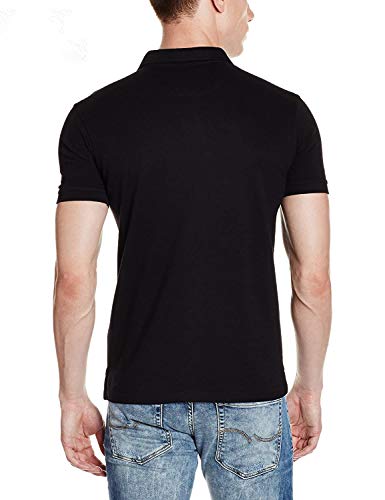Image of Men's Solid Regular Fit Polo Half Sleeves Black