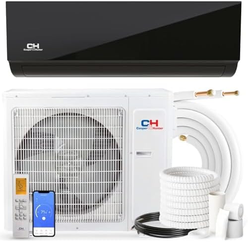 Cooper & Hunter 12,000 BTU 115V Single Zone Wall Mount Ductless Mini Split Air Conditioner & Heat Pump – 22.7 SEER – 16FT Installation Kit – R-410A Refrigerant Pre-Charged – Inverter – Black