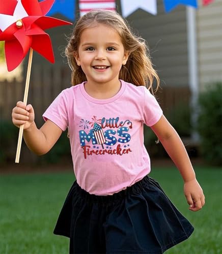 Image of Boys Girls 4th of July Shirts American Flag Tees Kids Patriotic Independence Day Memorial Day Tops 2-7 Years