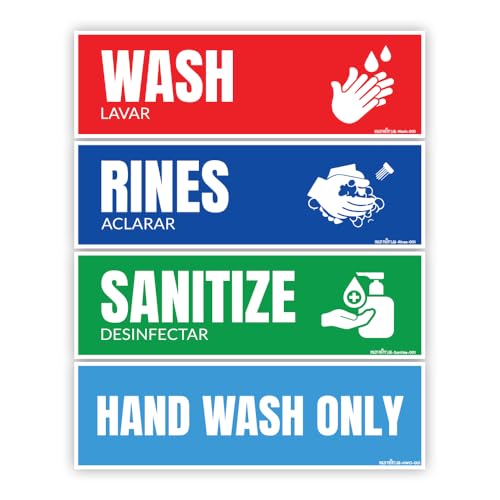 Wash Rinse Sanitize Labels + Hand Wash Only – 4