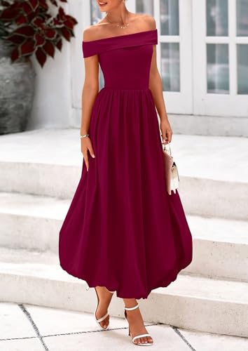 PRETTYGARDEN Womens Summer Off Shoulder Sleeveless Midi Dress Cocktail A Line Flowy Wedding Guest Dresses with Pockets4