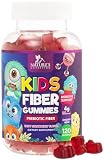 Kids Fiber Gummies - 4g Dietary Fiber - Daily Fiber Gummy Supplement for Kids - Soluble Inulin Prebiotic Gummy for Digestive Health Support - Plant-Based Regularity & Digestion Support - 120 Gummies