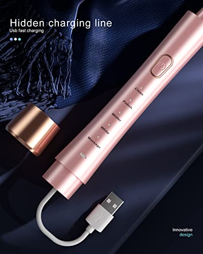 Sonic Electric Toothbrush For Adults, Usb Rechargeable Sonic Toothbrush With 8 Brush Heads, Smart Timer, 5 Modes, 2-Hour Fast Charge Last 30 Days, Pink #TOP3