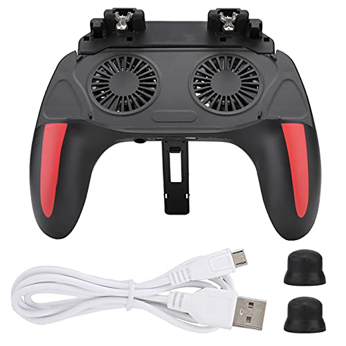 Smartphone Gamepad, Mobile Phone Game Controller with Dual Cooling Fans Heat Dissipation Gamepad Power Handle