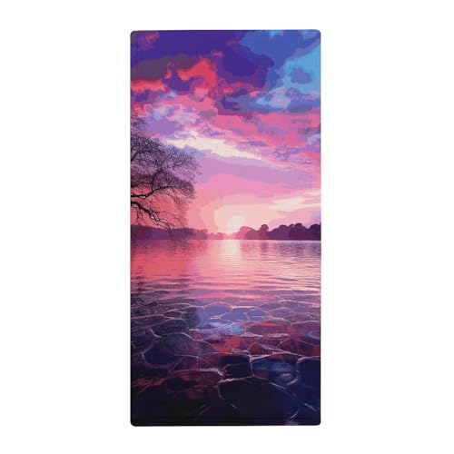 Serviette de bain séchage rapide super douce couleur violet coucher de soleil