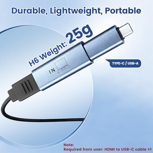 Image of domyfan 2-in-1 Hub Video Transmission Adapter Suitable for Laptops Without Full-Featured Type-C Ports, Monitor Adapter Work for Windows, MacOS M1 M2 M3 M4
