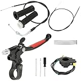 CILOYU Motorized Bike Throttle Cable Handle Grip Assembly Clutch Lever Kit Compatible with 2 Stroke Engine 80cc 100cc 66cc 49cc 50cc Gas Motor Motorized Bike Bicycle Parts with 7/8' 22mm Handlebar