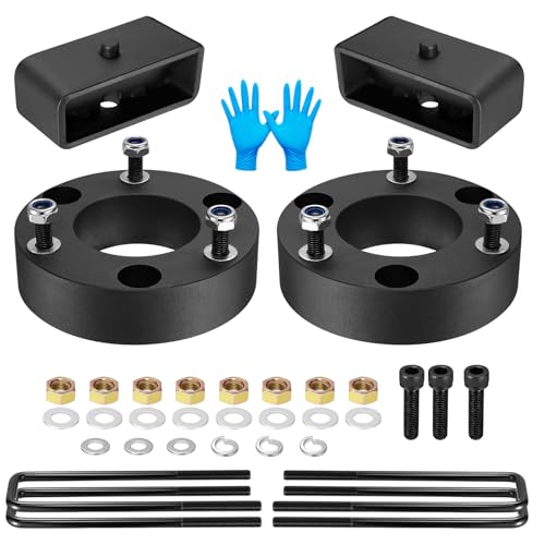 Image of BDFHYK 2.5 inch Front and 2 inch Rear Leveling lift kit for 2007-2023 Silverado 1500 2007-2023 Sierra 1500 2WD /4WD, Aluminum Alloy &A3 Iron Strut Spacers Leveling Kit Suspension Leveling Lift Kit