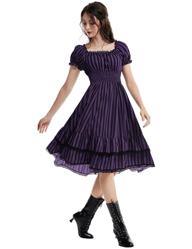 Image of Scarlet Darkness Women Goth Steampunk Pirate Corset Midi Dress