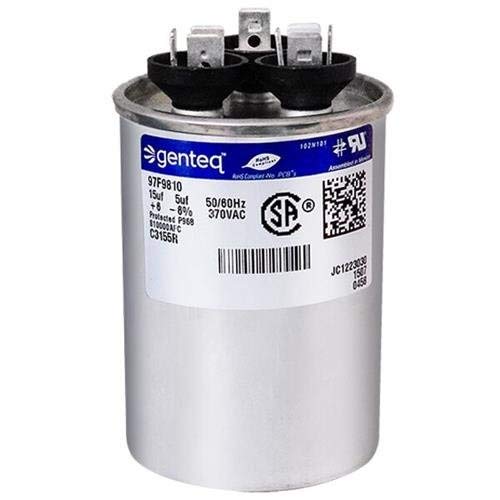 GE Genteq Capacitor round 15/5 uf MFD 370 volt 97F9810 Z97F9810 