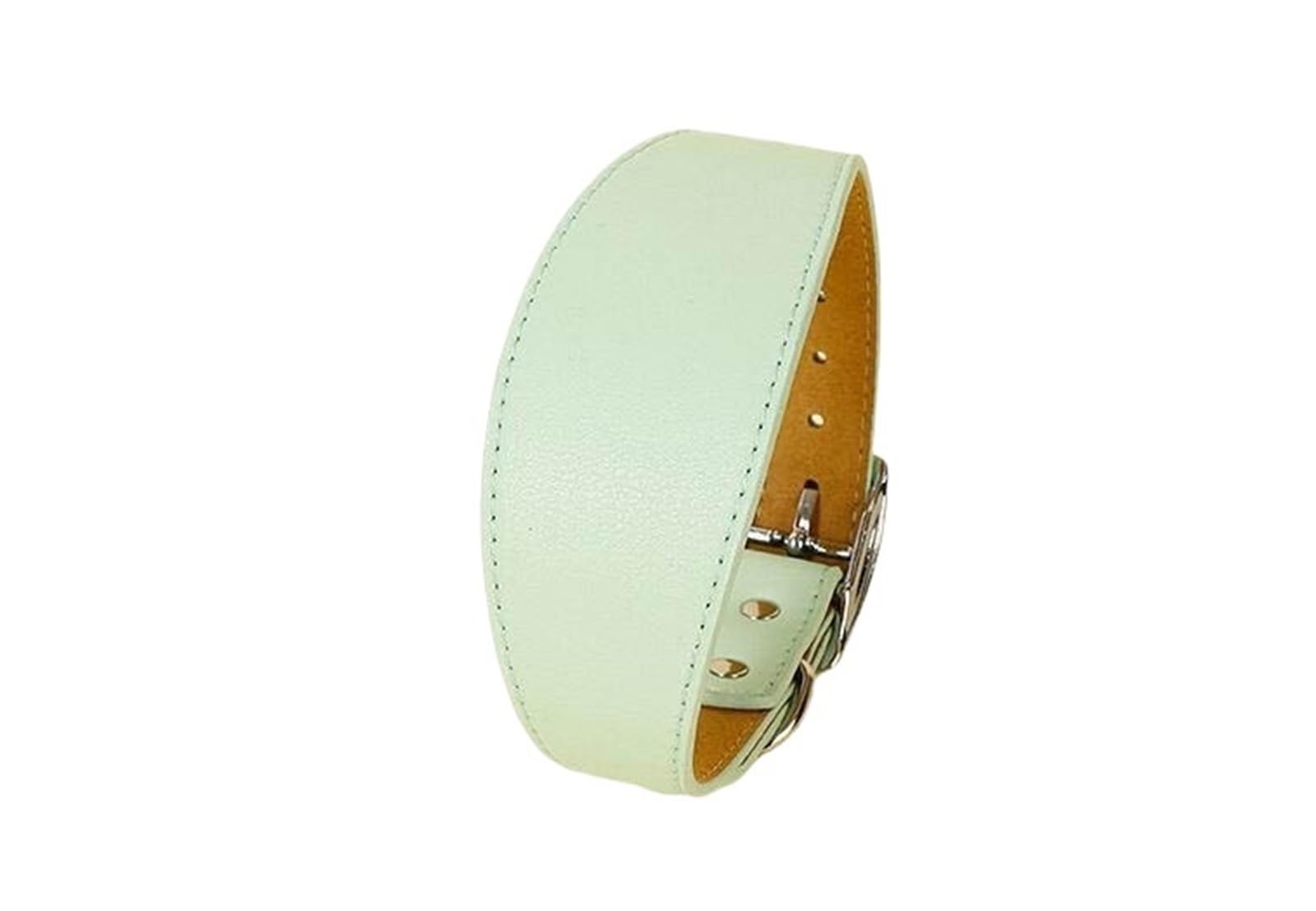 Wide Leather Dog Collar for Small Medium Large Dogs - Greyhound Deerhound Whippet Dachshund Pet Accessories(Green,M)