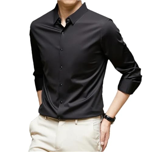 Chemise homme pour mariage noire évite les plis pour rester impeccable en fête
