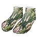 VstaDank Butterflies Dancing Ankle Socks 5 Pairs Fashion Invisible Low Cut Sock for Adult Casual Short Sock Soft Cozy No Show Socks