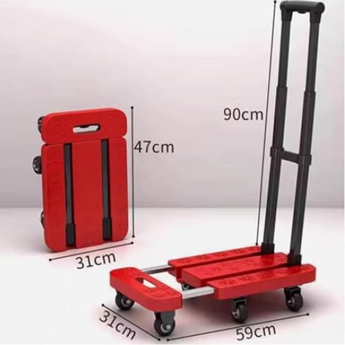 Carretilla plegable ligera para carga ELEFOCUS color rojo miniatura 2