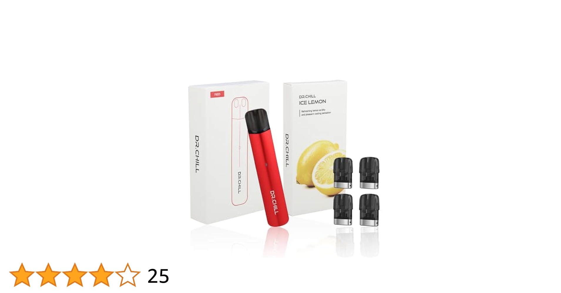 ドクターチル　DR.CHILL 本体リキッドセット アイスレモン DR.CHILL ドクターチルICE LEMON レッド 電子タバコ本体