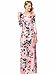 Women Silk O-Neck Long Sleeve Floral Print Long Maxi Party Beach Dress Pink S