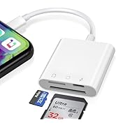 Denlane SD Card Reader for iPhone, SD & Micro SD Dual Slots Memory Card Reader for iPad, Digital ...