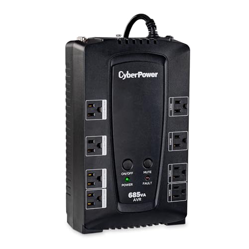 CyberPower CP685AVRG AVR UPS Battery Backup and Surge Protector, 685VA/390W, 8 Outlets, Compact, UL...