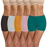 LALESTE Cotton Boyshort Underwear for Women Comfy Boxer Briefs Boy Shorts Panties 5 Pack