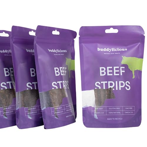 Buddylicious 100% Natural Beef Strips Dog Treats, Multicolor, 5 count (Pack of 1) - Image 2