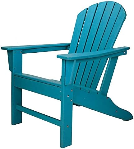 Leisure Classics UV Protected HDPE Indoor Outdoor Adirondack Lounge Patio Porch Deck Chair, Turquoise