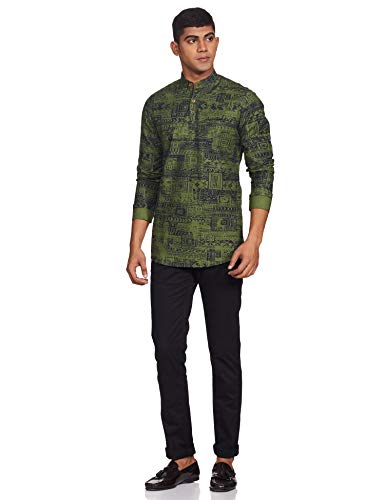 Image of Ethnix by Raymond Men's Cotton Regular Tunic Shirt