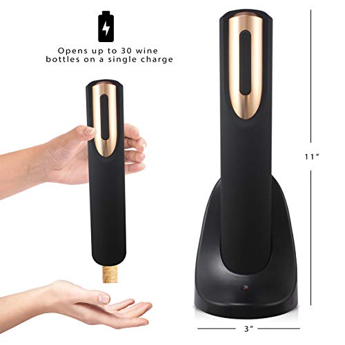 Vin Fresco Electric Wine Opener With Charging Base & Foil Cutter - Automatic Wine Bottle Opener - Electric Corkscrew Wine Opener - Electric Wine Bottle Opener Rechargeable Wine Gift For Wine Lovers #TOP3