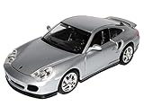 Fahrzeug ist ca 25 cm lang Bburago Porsche 911 996 Turbo Silber Coupe 1997-2006 18-12030 1/18 Modell Auto