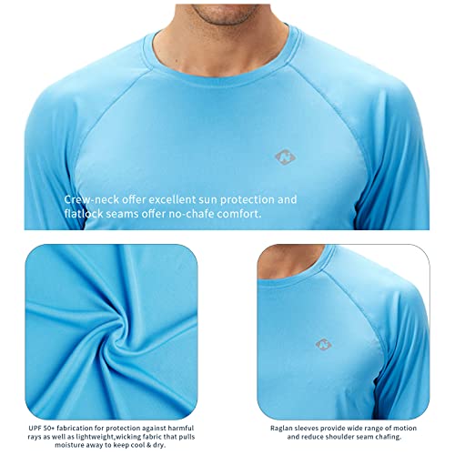 Image of NAVISKIN Men's Rash Guard Shirts Swim Shirts UPF 50+ UV Sun Protection Long Sleeve Shirts Lightweight Quick Dry