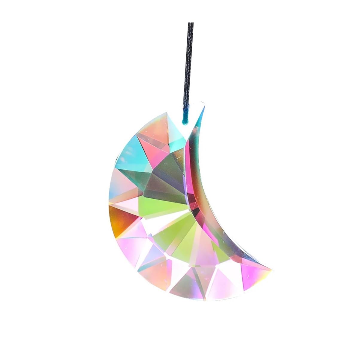 Crystal Chandelier Prism, Sun Catcher, 50MM AB Color Faceted Prism Glass Crystal Pendant Chandelier Dangle Lamp Parts(1pcs Ab Color)
