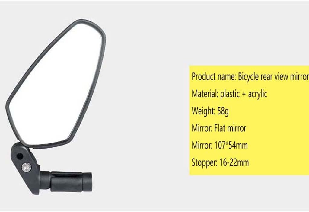 Bike Mirror, Large Surface Handlebar Bike Mirror, Hd Automotive Grade Glass Bicycle Mirror, Safe Blast-Resistance Cycling Mirror, Rear View Mirror Hd Adjustable