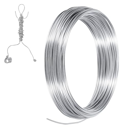 Ouligay 1mm Craft Wire for Jewellery Making 30m Jewellery Wires Crafting Metal Bendable Silver Aluminum Wires for DIY Crafting Floral Beading Sculpting