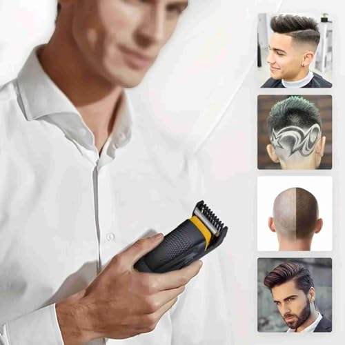 Image of Umite Chef Rechargeable Hair Trimmer for Men | Beard & Mustache Grooming Kit with Precision Blades, Adjustable Comb, USB Charging, Cordless Professional Hair Clipper