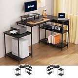 SUPPORT DE MONITEUR PRATIQUE: Le bureau d'angle est équipé d’un Support de Moniteur intégré qui maintient fermement l’écran à hauteur des yeux. Ce design ergonomique soulage efficacement la tension cervicale et épaule due à une longue utilisation de l’écran, protégeant votre santé lors du travail et des études. Le support est démontable à volonté ; il peut être facilement retiré quand il n’est pas utilisé, pour un espace de plus propre, spacieux et fonctionnel.
