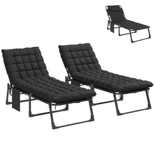 Outsunny Folding Pool Lounge Set