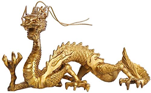 Cinco Patas Zodíaco Dragón de latón Puro Feng Shui Chino Decoración Estatuilla Estatuas Escultura de Riqueza y Buena Suerte para el hogar y la Oficina 1106